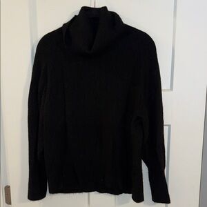 Quince Black Wool Cowlneck Sweater